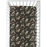 Sweet Jojo Designs Camo Fitted Crib Sheet Polyester in Black/Brown, Size 28.0 W x 58.0 D in | Wayfair CribSheet-Camo-GR-PRT