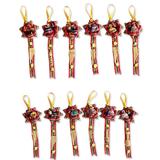 'Red Christmas Carol' (set of 12) - Christmas Cotton Red Holiday Ornaments