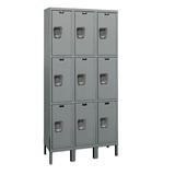 Hallowell Maintenance-Free 3 Tier 3 Wide Locker Metal in Gray/White, Size 78.0 H x 36.0 W x 12.0 D in | Wayfair UY3228-3HG