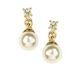 Anne Klein Women's Pearl Drop Earrings, Gray