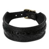 'Thai Night' - Men's Leather Wristband Bracelet from Thailand