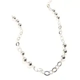 Belk 36" Open Link Silver Plated Necklace With 10 Mm Beads