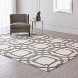 Brown/White Area Rug - Global Views Arabesque Rug-Grey/Ivory Wool in Brown/White, Size 72.0 W x 0.75 D in | Wayfair 9.91758