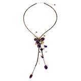 Multi gem Y-necklace, 'Tender Blossoms'