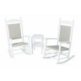 POLYWOOD® Rocker Jefferson 3 Piece Seating Group Plastic in White | Wayfair PWS141-1-FWHWL