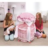 Badger Basket Royal Pavilion Round Doll Crib w/ Canopy & Bedding in Pink, Size 33.0 H x 20.0 W x 20.0 D in | Wayfair 17900