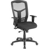 Lorell Mesh Task Chair Wood/Upholstered/Mesh in Black/Brown/Gray, Size 45.0 H x 28.5 W x 28.5 D in | Wayfair 86205