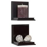 Woodland Home Decor Sconce 2 Wall Shelf Set Wood in Black/Brown, Size 5.0 H x 5.0 W x 4.0 D in | Wayfair LS24E