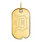 "Women's Detroit Tigers 14k Yellow Gold Small Dog Tag Pendant"