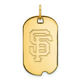 "Women's San Francisco Giants 14k Yellow Gold Small Dog Tag Pendant"