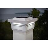 Classy Caps Majestic Solar Powered Integrated LED Fence Post Cap Light Plastic in White, Size 3.75 H x 7.0 W x 7.0 D in | Wayfair SL075W