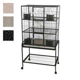 3 Level Small Animal Cage with Removable Base in Black, 33" L X 22" W X 63" H