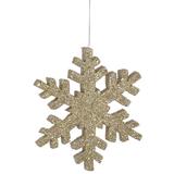 Vickerman 33140 - 18" Champagne Outdoor Glitter Snowflake Christmas Tree Ornament (L134611)