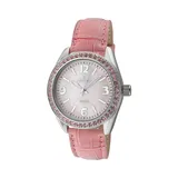 Peugeot Women's Crystal Leather Watch - 3006PK, Pink