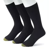 Men's GOLDTOE 3-pack Hampton Pima Dress Socks, Size: 6-12, Black