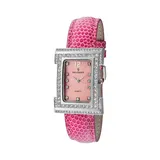 Peugeot Women's Crystal Leather Watch - 344PK, Pink