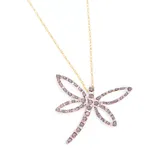"Diamond Fascination 14k Gold Dragonfly Pendant, Women's, Size: 18"", White"