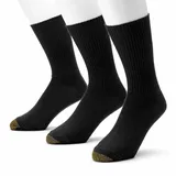Men's GOLDTOE 3-pk. Fluffies Crew Socks, Size: 6-12, Black