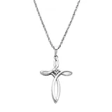 Sterling Silver Diamond Accent Cross Pendant, Women's, White