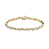 18k Gold-Over-Silver 1/4-ct. T.W. Diamond Bracelet, Women's, Size: 7.25, White