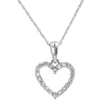 "10k White Gold 1/4-ct. T.W. Round-Cut Diamond Heart Pendant, Women's, Size: 18"""