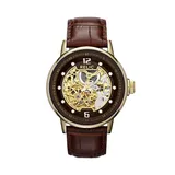 Relic by Fossil Men's Automatic Leather Skeleton Watch, Size: Large, Brown