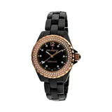 Peugeot Women's Crystal Watch - PS4892BR, Black