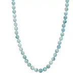"Sterling Silver Aquamarine Bead Necklace, Women's, Size: 18"", Blue"