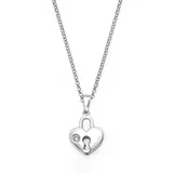 Little Diva Diamonds Sterling Silver Diamond Accent Heart Lock Pendant - Kids, Girl's, Size: 14.50, White
