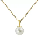 "14k Gold Akoya Cultured Pearl Pendant, Women's, Size: 18"", White"
