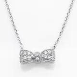 "Sophie Miller Sterling Silver Cubic Zirconia Bow Necklace, Women's, Size: 18"", White"