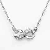 "Sophie Miller Sterling Silver Simulated Diamond Infinity Link Necklace, Women's, Size: 18"", White"