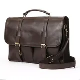 AmeriLeather Partner Leather Briefcase Bag, Brown