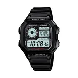 Casio Men's World Time Digital Chronograph Watch - AE1200WH-1AV, Black