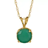 "Celebration Gems 14k Gold Emerald Pendant, Women's, Size: 18"", Green"