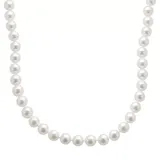 "18k White Gold AAA Akoya Cultured Pearl Necklace, Women's, Size: 18"""