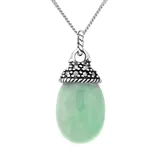 "Tori Hill Sterling Silver Jade and Marcasite Pendant, Women's, Size: 18"", White"