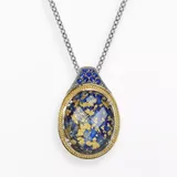 "Lavish by TJM 14k Gold Over Silver and Sterling Silver Lapis and Crystal Doublet Pendant, Women's, Size: 18"", Yellow"