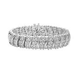 "Sterling Silver 2-ct. T.W. Diamond Curved Link Bracelet, Women's, Size: 7.5"", White"