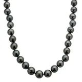 "18k White Gold Tahitian Cultured Pearl Necklace (10-12.5 mm) - 18 in., Women's, Size: 18"", Black"