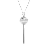"AMORE by SIMONE I. SMITH A Sweet Touch of Hope Platinum Over Silver Crystal Lollipop Pendant, Women's, Size: 26"", White"
