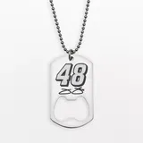 "Insignia Collection NASCAR Jimmie Johnson Stainless Steel ""48"" Bottle Opener Dog Tag, Men's, Size: 24"", Grey"
