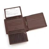 Royce Leather Euro Commuter Bifold Wallet, Brown