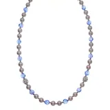 "Crystal Avenue Silver-Plated Crystal & Simulated Pearl Necklace, Women's, Size: 20"", Blue"