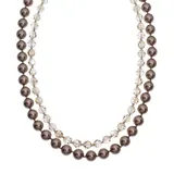 "Crystal Avenue Silver-Plated Crystal & Simulated Pearl Necklace, Women's, Size: 18"", Brown"