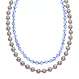 "Crystal Avenue Silver-Plated Crystal & Simulated Pearl Necklace, Women's, Size: 18"", Blue"