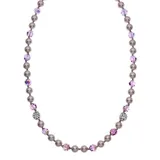 "Crystal Avenue Silver-Plated Crystal & Simulated Pearl Necklace, Women's, Size: 20"", Purple"