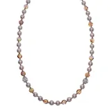 "Crystal Avenue Silver-Plated Crystal & Simulated Pearl Necklace, Women's, Size: 20"", Brown"