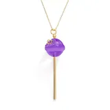 "AMORE by SIMONE I. SMITH A Sweet Touch of Hope 18k Gold Over Silver Crystal Lollipop Pendant, Women's, Size: 26"", Purple"