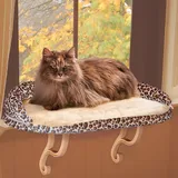 K&H Pet Leopard Deluxe Kitty Window Perch with Bolster, Multicolor